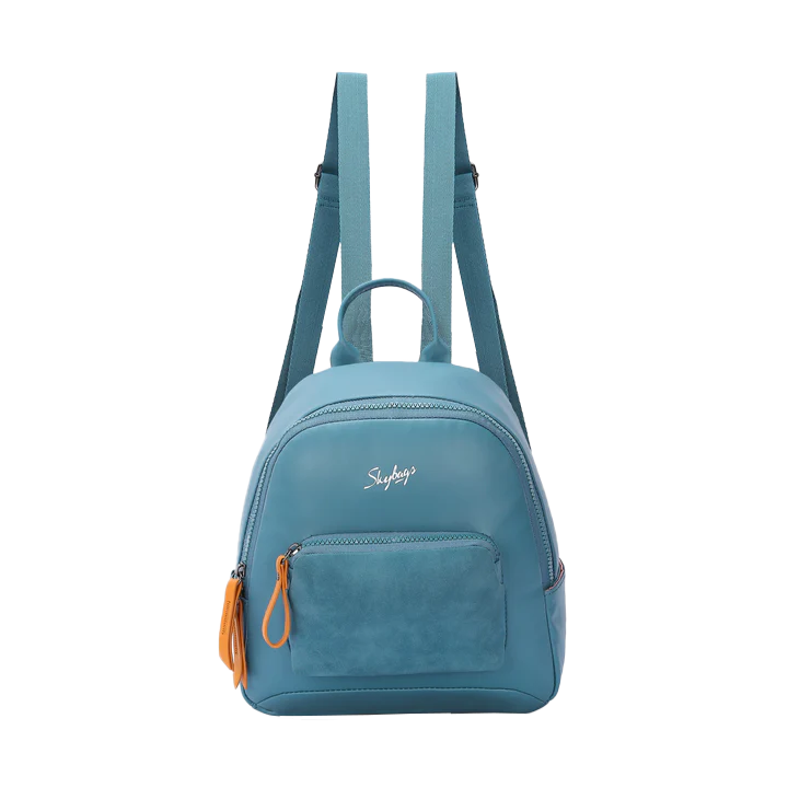 Skybags Aura Blue Zipper Backpack