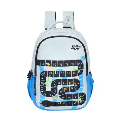 Skybags Maze Pro Grey Blue Backpack With Smart Organizer