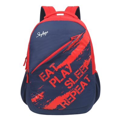 Skybags New Neon Red Backpack With 3 Compartments