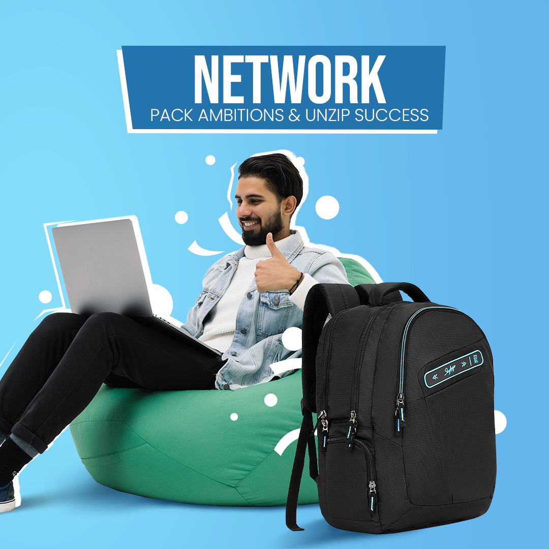 Skybags Network "Laptop Backpack (E) Black"