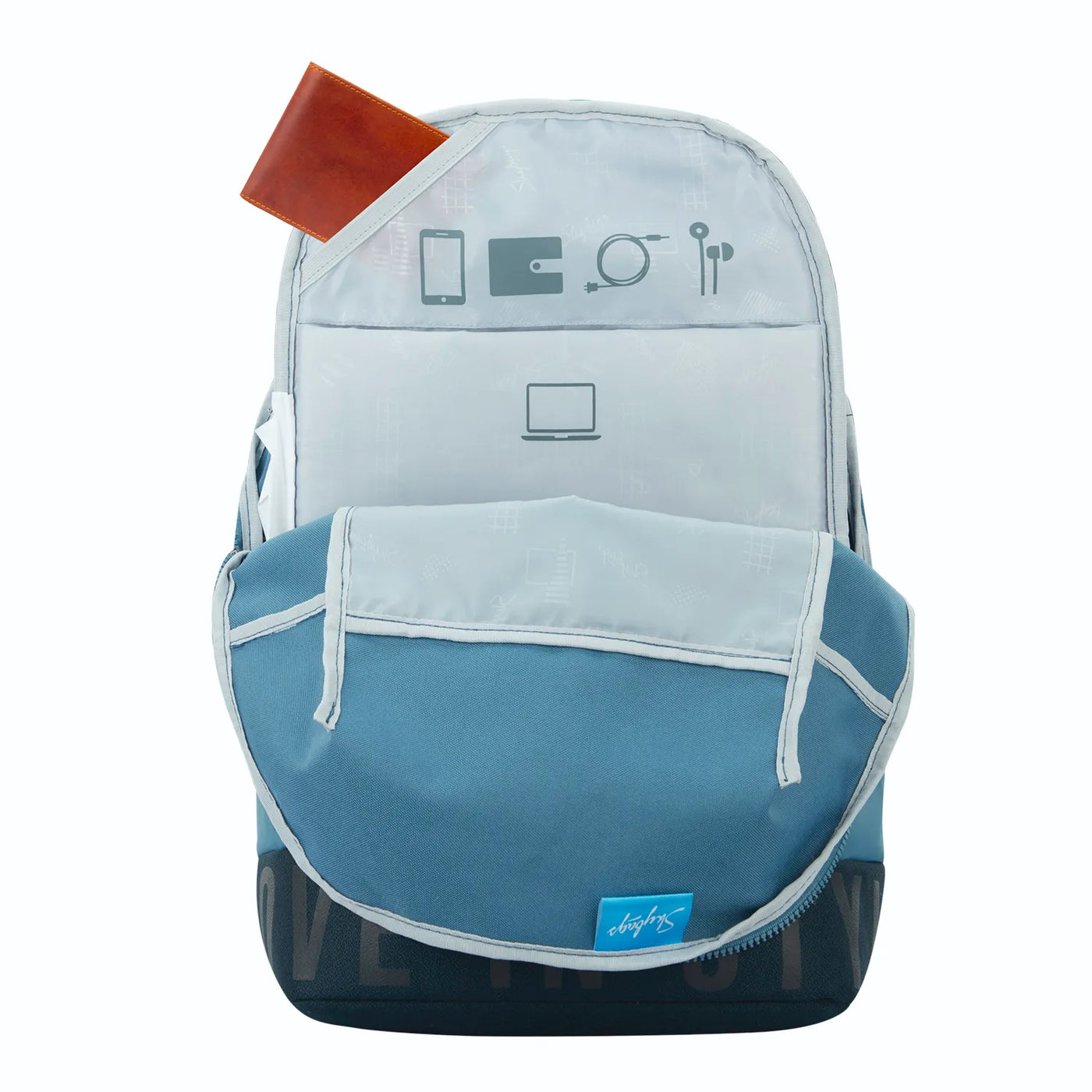SKYBAGS BOHO "01 BACKPACK WITH RAIN COVER" LIGHT BLUE