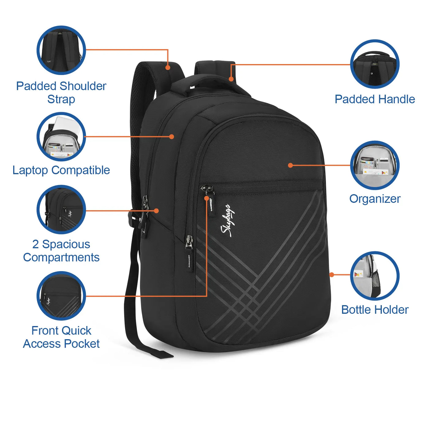 SKYBAGS CHESTER "NEW LAPTOP BACKPACK BLACK"