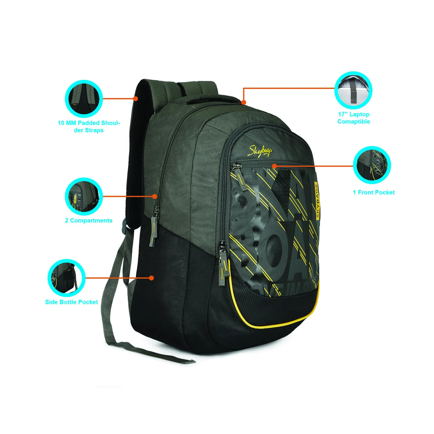 SKYBAGS CHESTER "LAPTOP BACKPACK  BLACK"