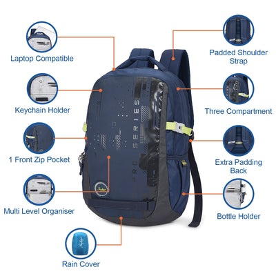 Skybags Valor Pro "01 Laptop Backpack Navy"