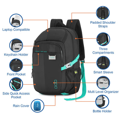 Skybags Valor Pro 02  Laptop Backpack Black